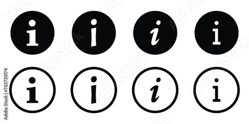 Set of Information icon symbol. Vector Illustration.