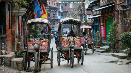 Tricycle nepal style street rickshaw