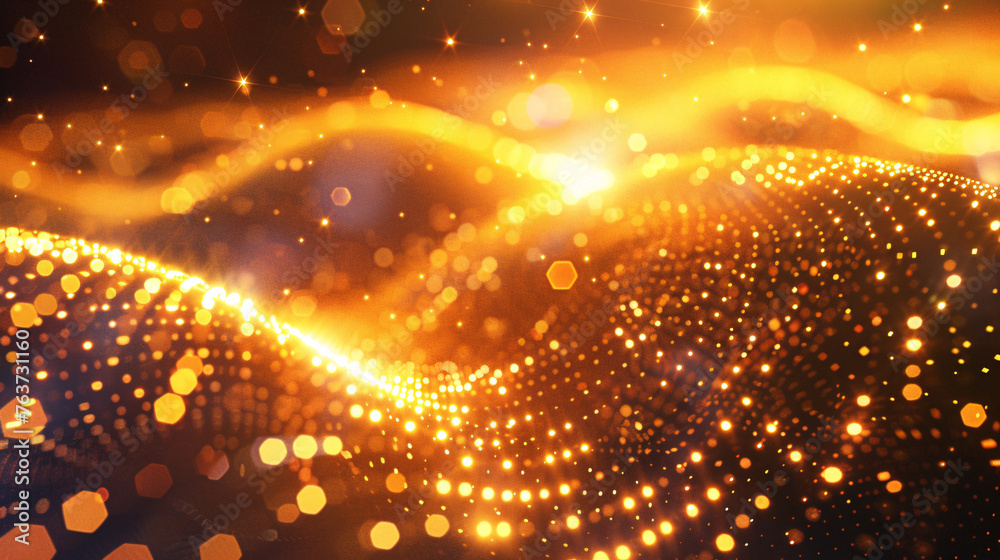 Particle luxury golden abstract background waves, golden particle abstract technology technology creative annual meeting style poster background Particle luxury golden abstract background waves, golden particle abstract technology technology creative annual meeting style poster background