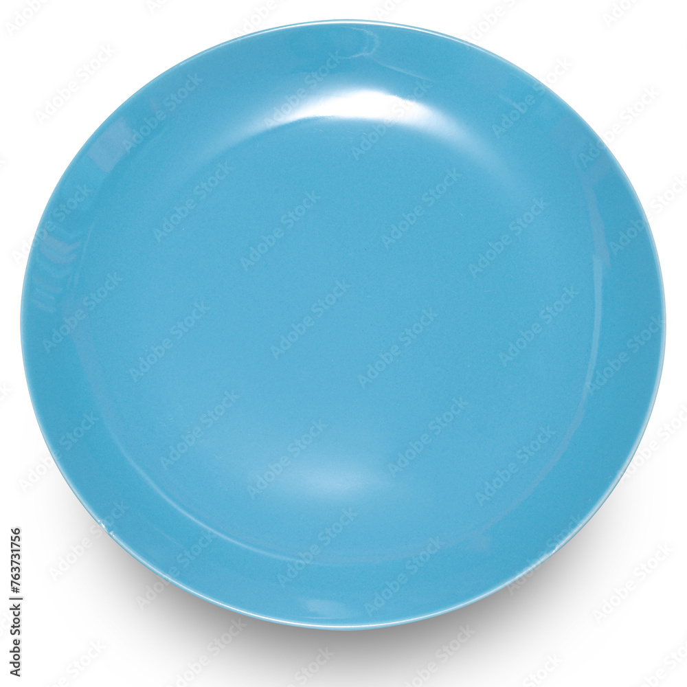 Blue circle ceramics plate isolated on white background. Blue circle ceramics plate isolated on white background.