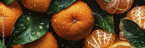 close up of several orange colored tangerines, generative AI