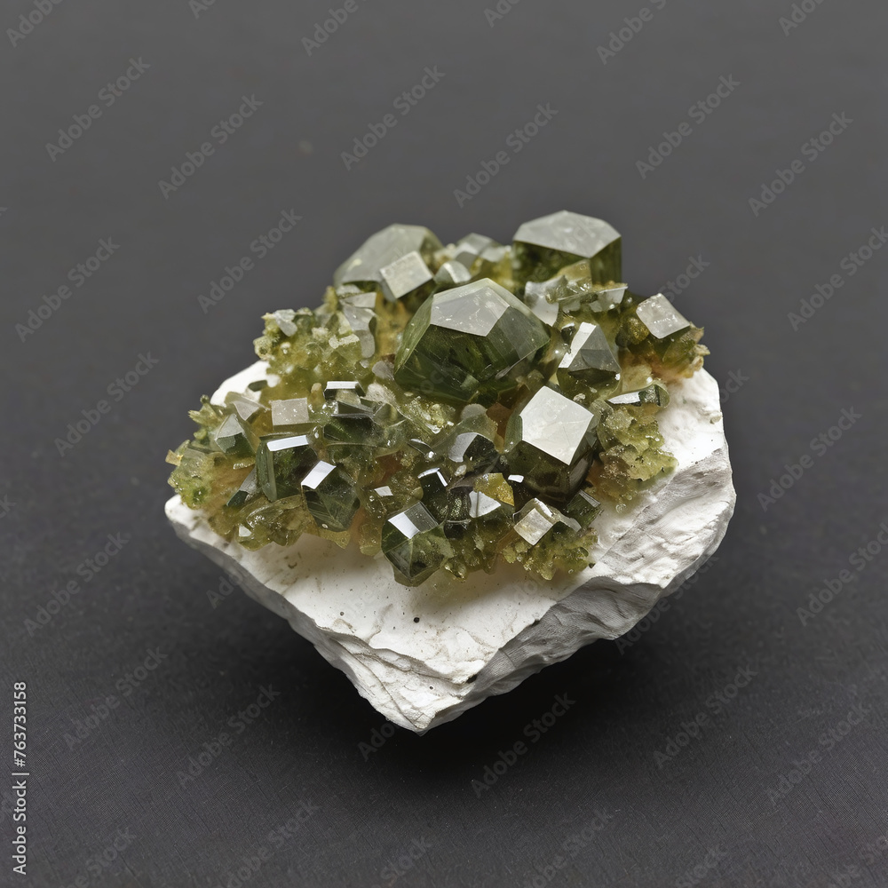 Epidote mineral stone Epidote Cluster on Matrix