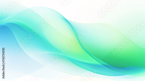 Abstract modern wave banner green background, gradient green wave PPT concept background illustration