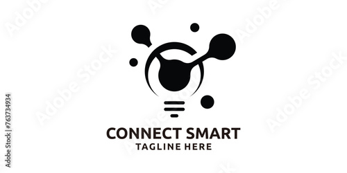logo design for connections and lights, solutions, food delivery, logo design templates, symbols, creative ideas.