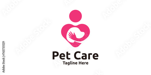 logo design pet care, health pet, clinic pet, logo design template, symbol, creative idea. photo