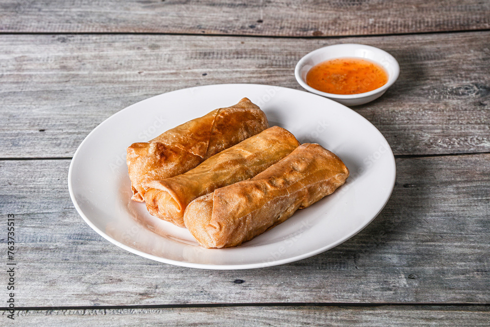 Traditional crispy fried stuffed springroll Traditional crispy fried stuffed springroll
