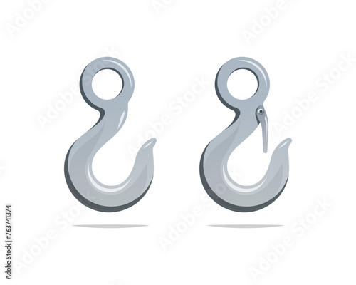 Lifting hook vector isolated on white background.