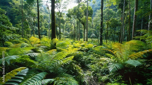 The environment: A lush rainforest teeming with diverse plant and animal species