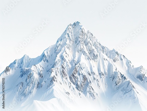 Snow Mountain Peak, with sky and white space background
