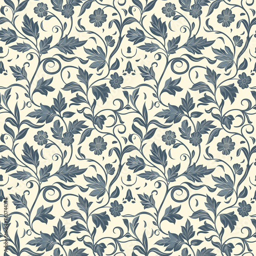 Beautiful applied floral seamless pattern