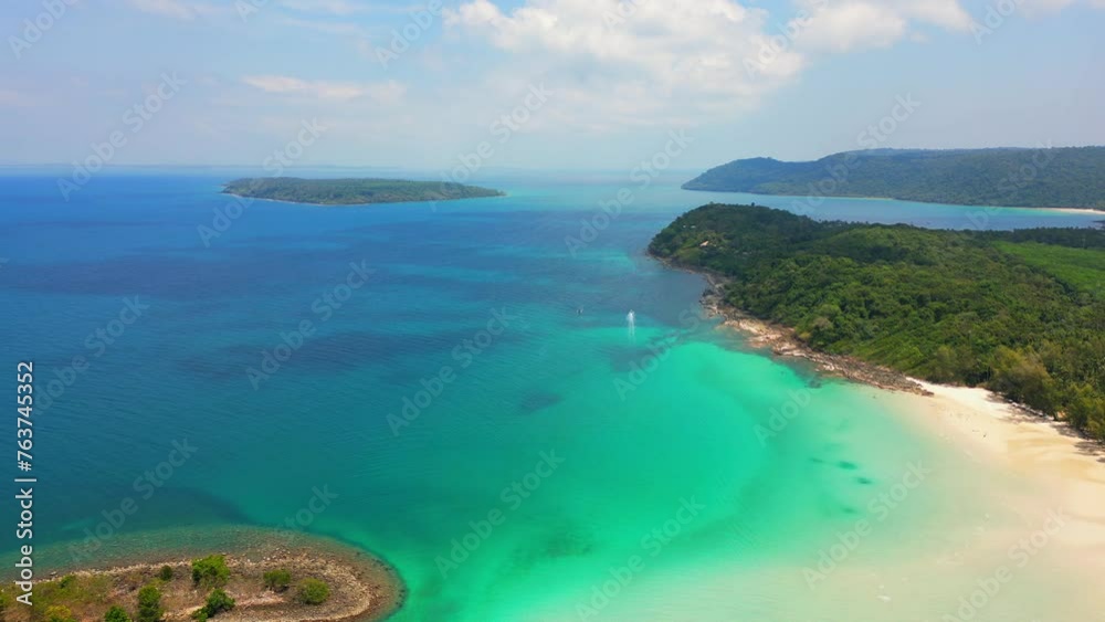 Aerial view of secluded tropical islands in Thailand. Aerial view of secluded tropical islands in Thailand.