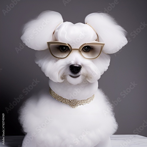 white puppy. generative ai