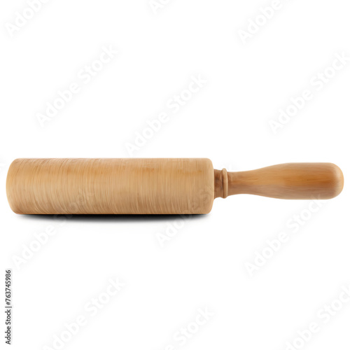 Rustic wooden rolling pin, isolated on transparent background Transparent Background Images 