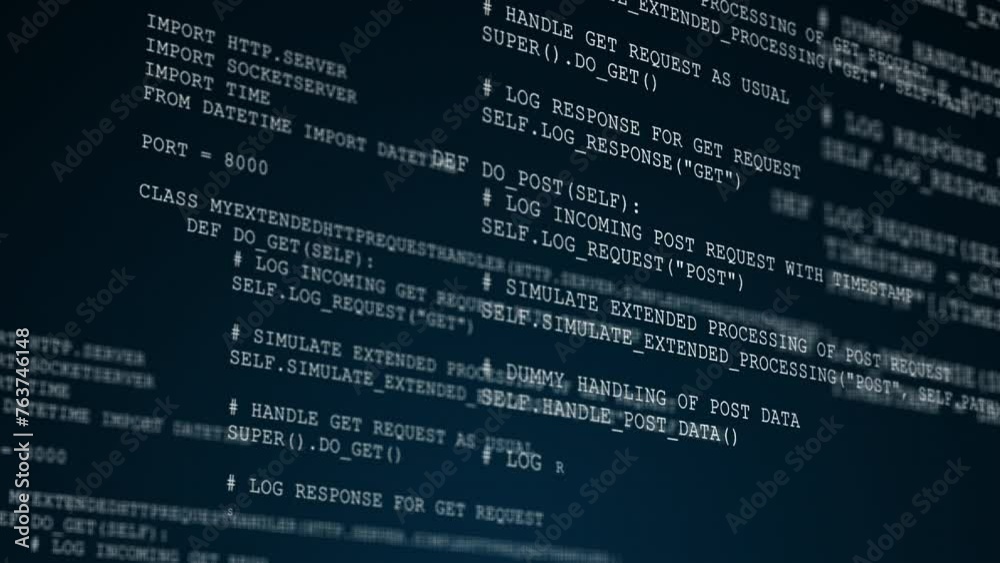 Dynamic Text Code Display of Algorithms on a Computer Screen, Animation Render