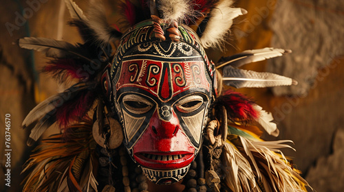 African mask wearers. African folk rituals.