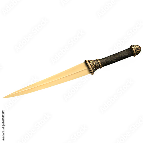 Vintage brass letter opener, isolated on transparent background Transparent Background Images 