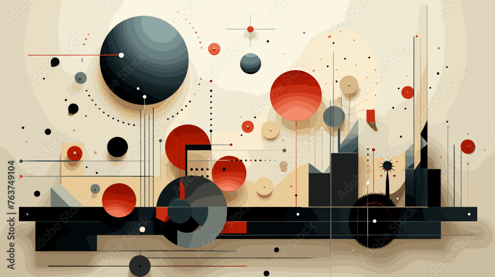 Obraz premium Flat vector illustration of a geometric pattern. 