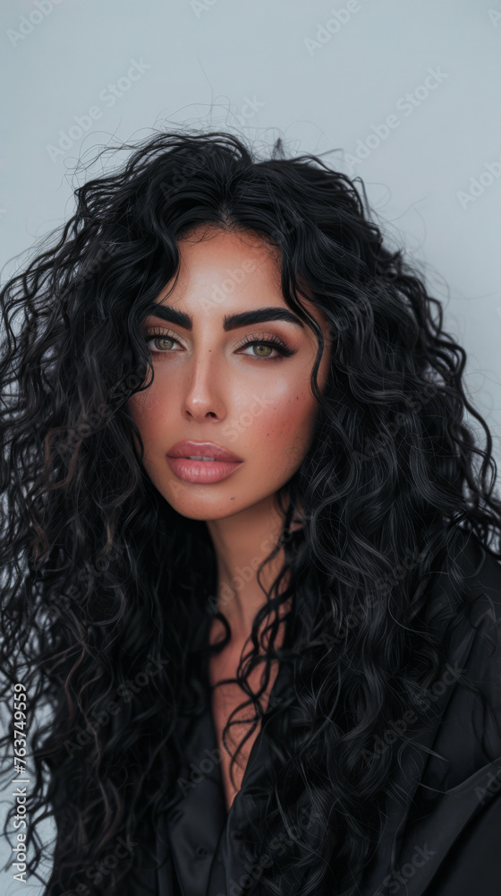 Beauty portrait of a young middle eastern woman looking confidently at the camera