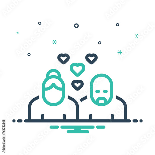 Mix icon for elderly couple