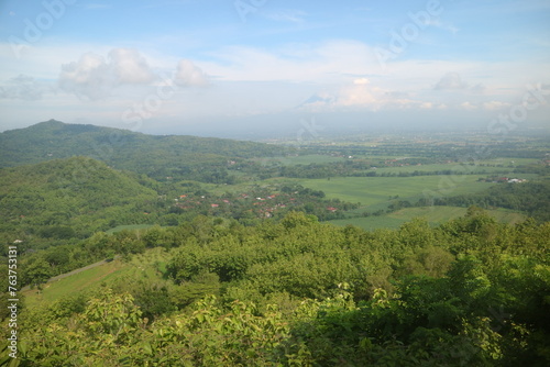 Fototapeta Naklejka Na Ścianę i Meble -  A view rural scape from hills