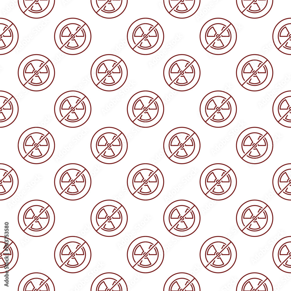 Vector Stop Radiation No Allowed seamless pattern in thin line style Vector Stop Radiation No Allowed seamless pattern in thin line style