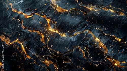 Midnight Vein: Luxury Black Gold Marble