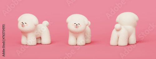 3D cute bichon puppy