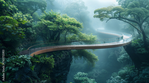 Misty Rainforest Canopy Walkway
