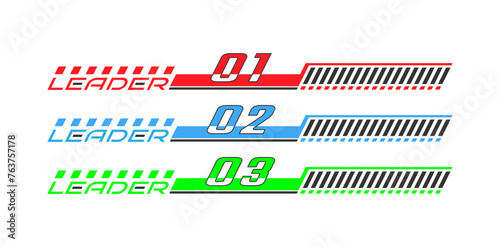 A set of colored stickers, patches or banners for tuning, clothing, prints and thematic design.