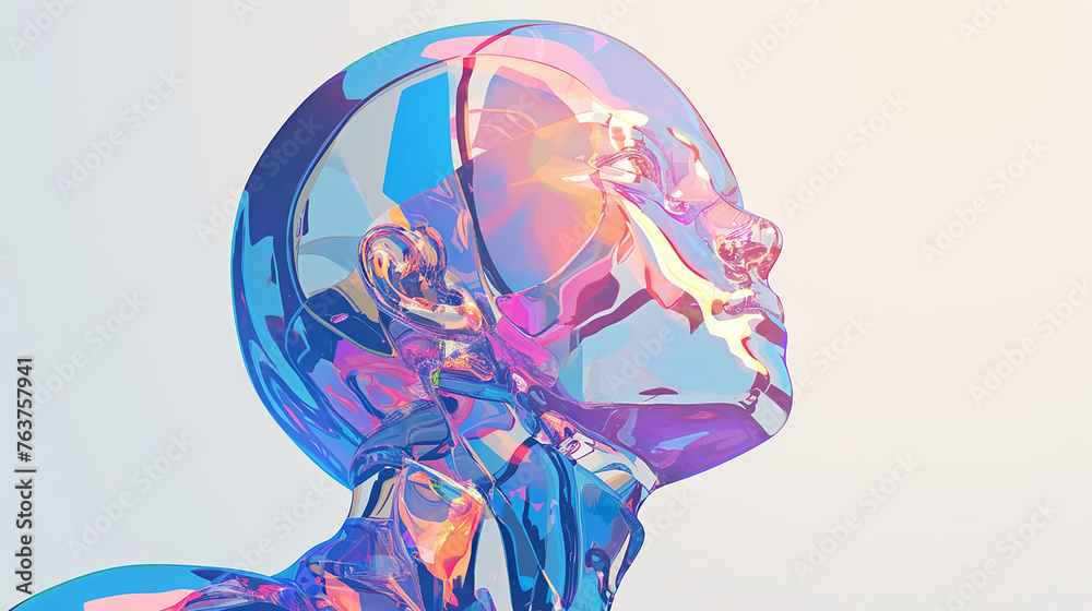 AI art, colorful android background