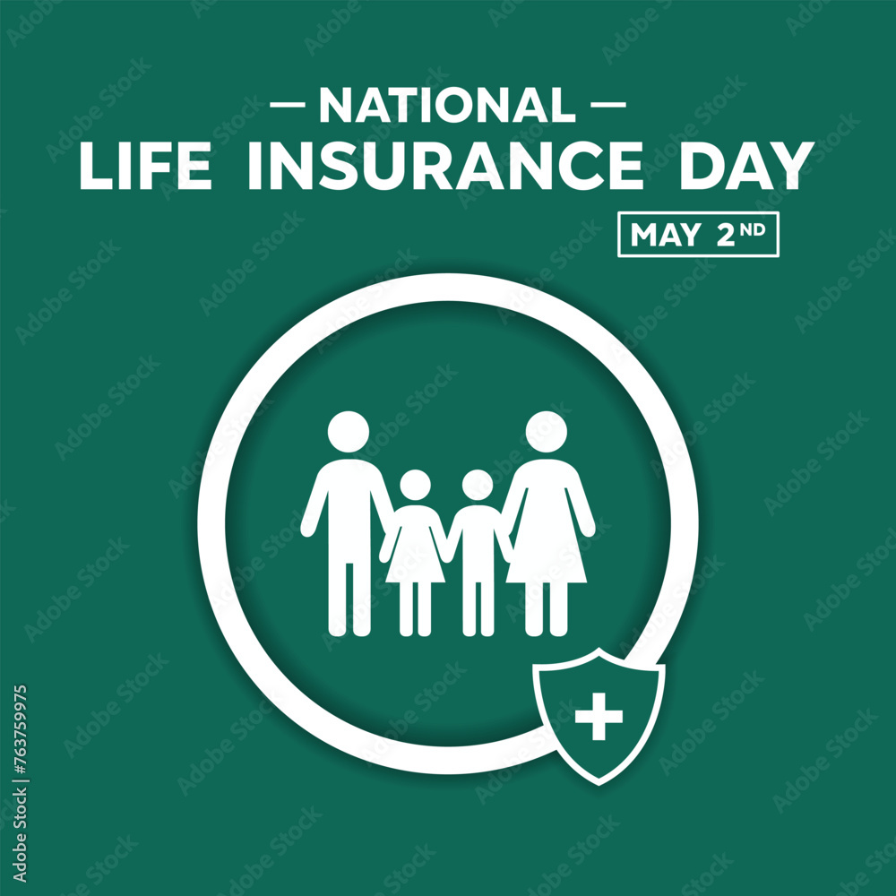 National Life Insurance Day. Family and Shild. Great for cards, banners, posters, social media and more. Green Background. National Life Insurance Day. Family and Shild. Great for cards, banners, posters, social media and more. Green Background.