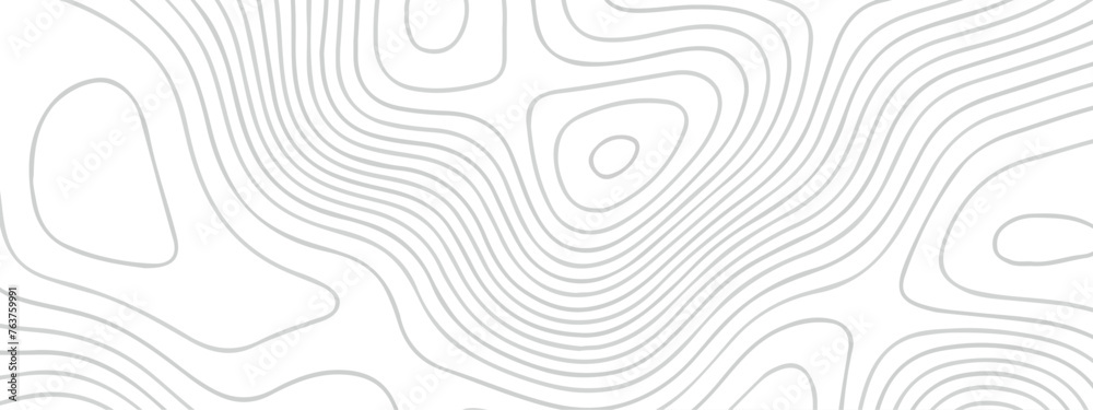 Lines map seamless topographic contour lines vector pattern. Geographic map and topographic contours map background. Vector illustration. White wave paper reliefs.