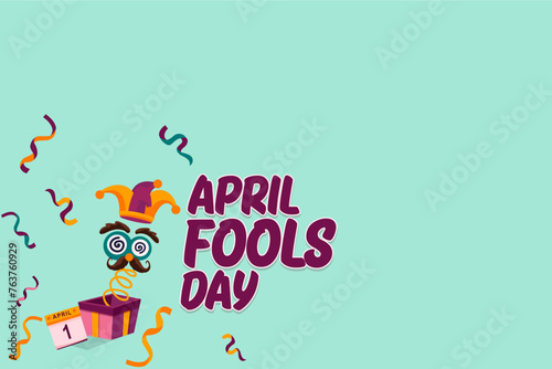 april fool's day with funny mask background vector