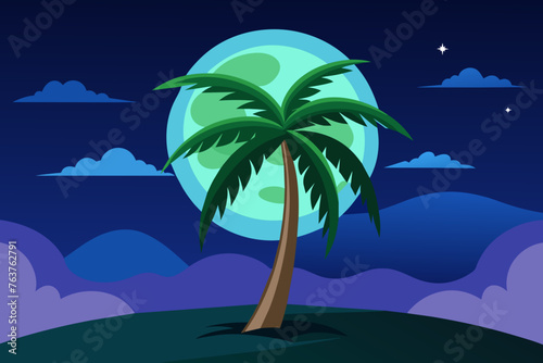 Palm tree the moon vector art illustration  17 .svg  Palm tree the moon vector art illustration