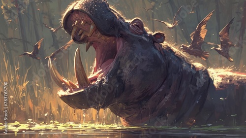 biblical beast hippopotamus photo