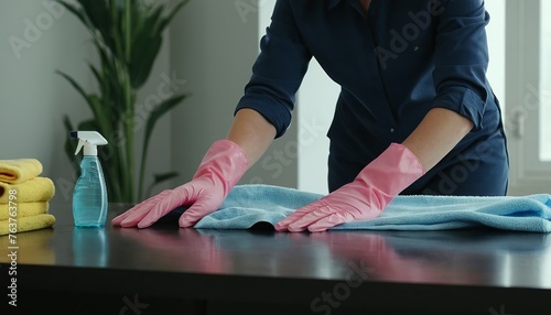 Woman Performing Cleaning Duties in Apartment