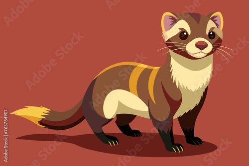 ferret the wild animal vector arts illustration