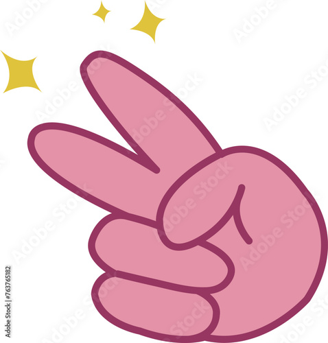 hand gesture peace sign vector flat illustration