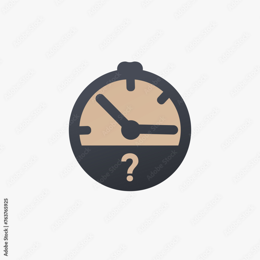 Timer with a question mark. Quiz time. Question time. Stock vector illustration isolated on white background. Timer with a question mark. Quiz time. Question time. Stock vector illustration isolated on white background.