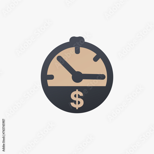 time is money clock icon. Stock vector illustration isolated on white background.