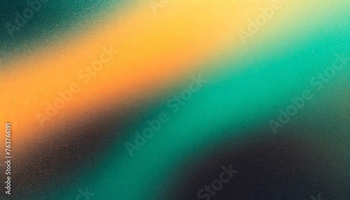 Teal Tango: Abstract Grainy Color Gradient Background in Teal, Orange, Yellow, and Blac