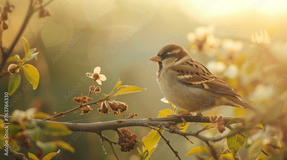 Tree sparrow bird on a branch. Sparrow bird perched on tree branch. House sparrow songbird (Passer domestics) sitting singing on brown wood branch isolated on bright background. Sparrow bird wildlife
Tree sparrow bird on a branch. Sparrow bird perched on tree branch. House sparrow songbird (Passer domestics) sitting singing on brown wood branch isolated on bright background. Sparrow bird wildlife