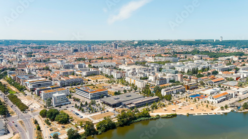 Fototapeta Naklejka Na Ścianę i Meble -  Nancy, France. Panorama of the central part of the city. Summer, Sunny day, Aerial View