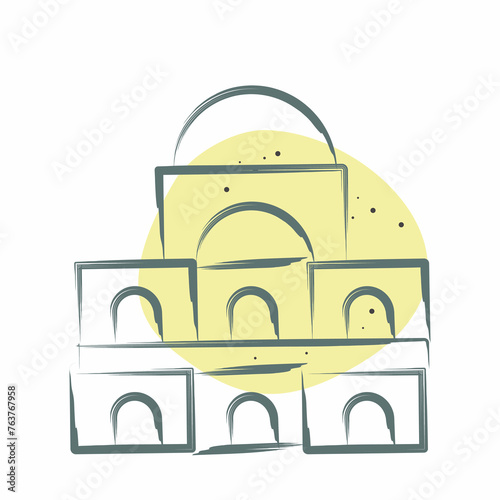 Icon Des Invalides. related to France symbol. Color Spot Style. simple design editable. simple illustration