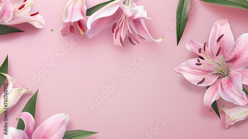 Lilies Flowers spring summer Minimalism Background with empty Copy Space for text - Lilies Backgrounds Series - Lilies background wallpaper texture © PSCL RDL