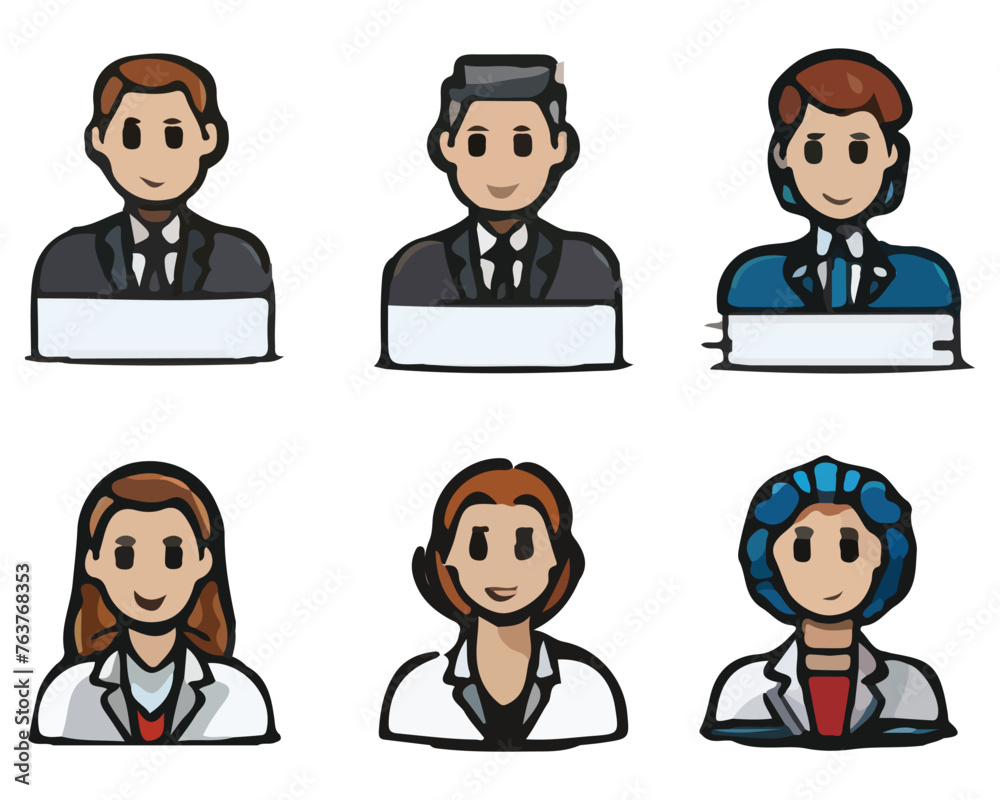 Men And Women Head Icon Flat Design. Vector Illustration Men And Women Head Icon Flat Design. Vector Illustration