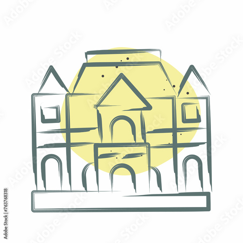 Icon Musee Rodin. related to France symbol. Color Spot Style. simple design editable. simple illustration photo
