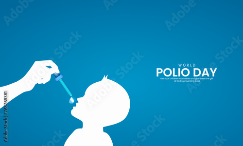 World Polio day, World Polio day creative Design for banner, poster 3D Illustration.