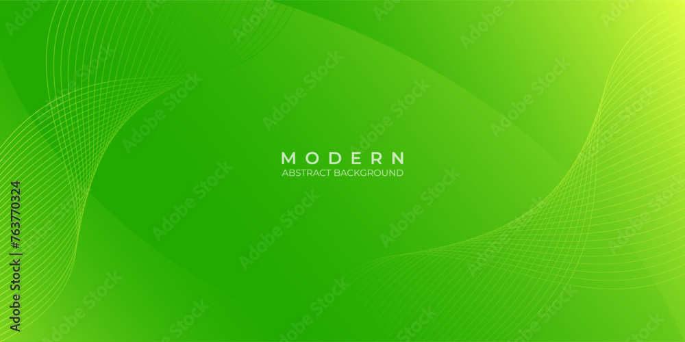 Abstract green gradient vector banner. Wavy minimal line background Abstract green gradient vector banner. Wavy minimal line background