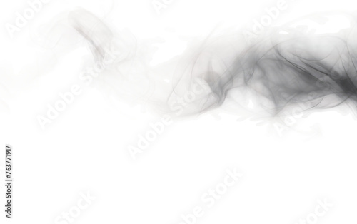 Swirling Smoke on White Background. On a White or Clear Surface PNG Transparent Background.